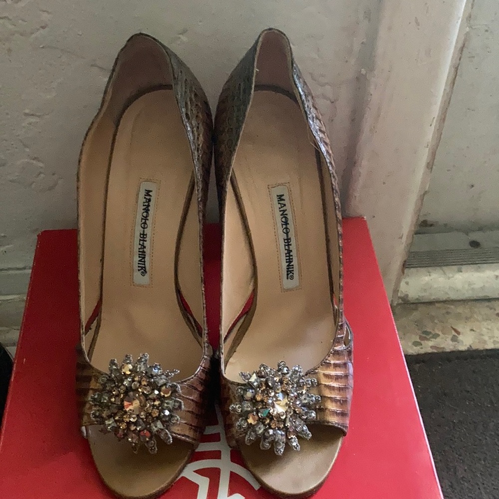 Snake skin Rhine stone Manolos
